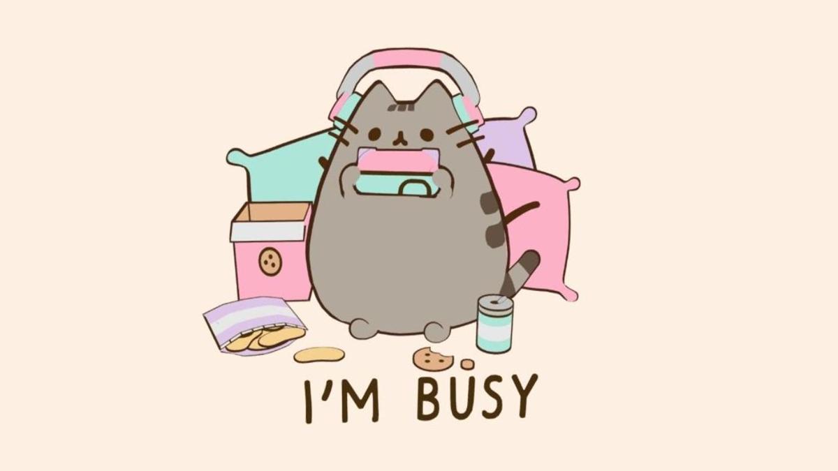 Hình nền máy tính ảnh mèo Pusheen đáng yêu 