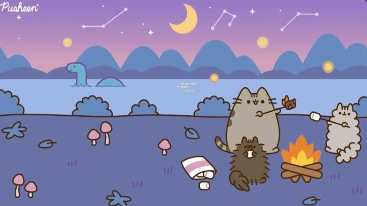 Hình nền máy tính ảnh mèo Pusheen đáng yêu 