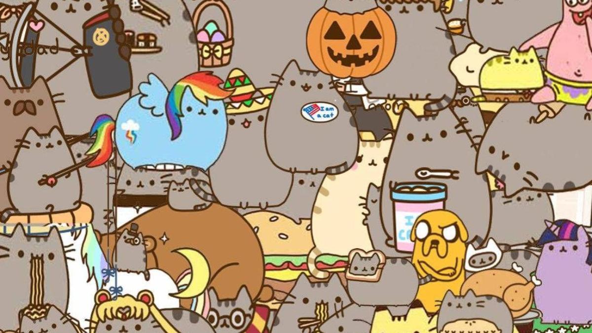 Hình nền máy tính ảnh mèo Pusheen đáng yêu 