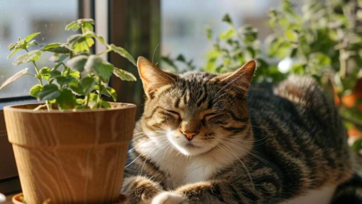 Hình nền mèo chill bên cửa sổ cho máy tính xịn xò 