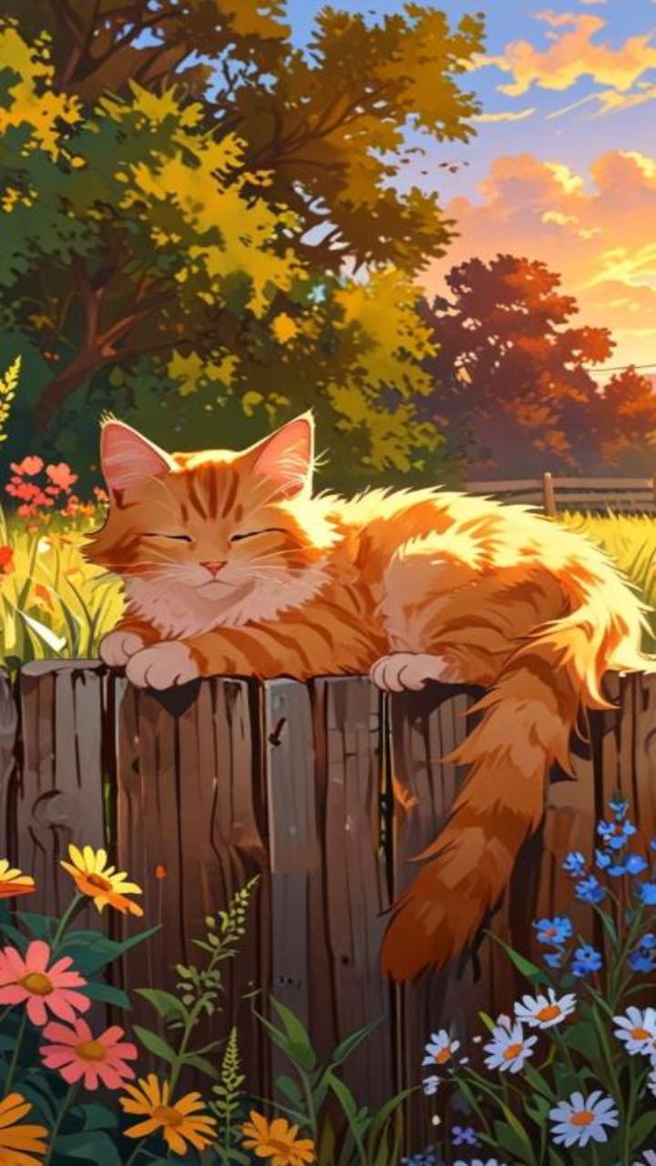 Hình nền mèo anime dễ thương nhất cõi mạng 