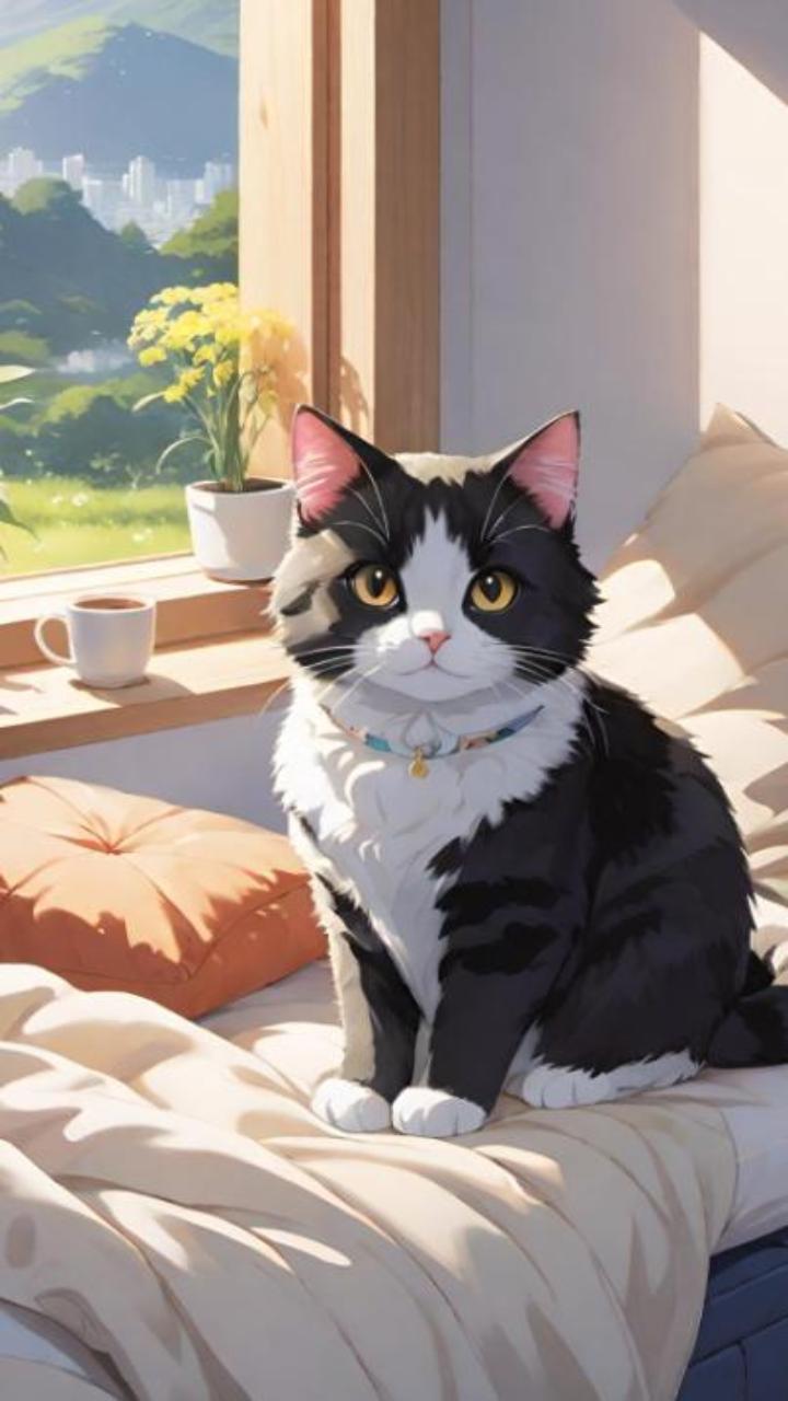 Hình nền mèo anime dễ thương nhất cõi mạng 