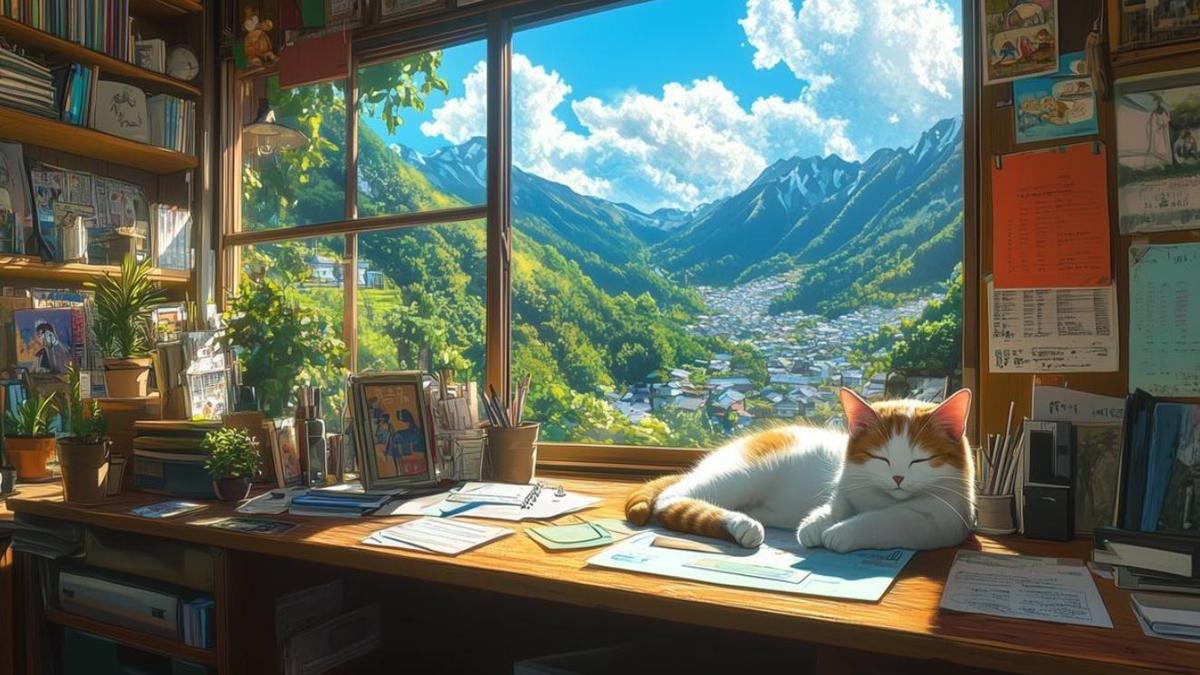 Hình nền mèo chibi anime cho máy tính 