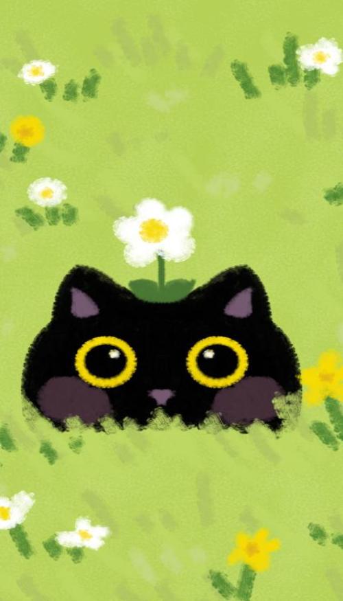 Hình nền điện thoại, zalo ảnh mèo chibi anime cute