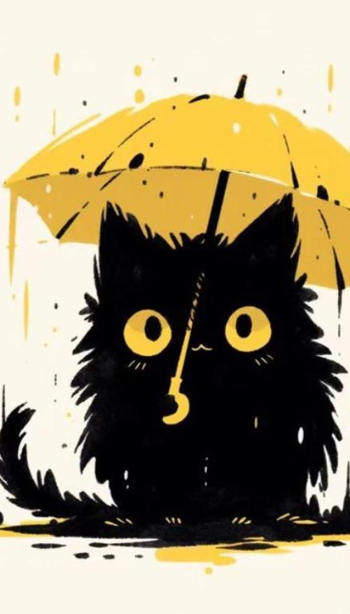 Hình nền mèo đen anime cho điện thoại 
