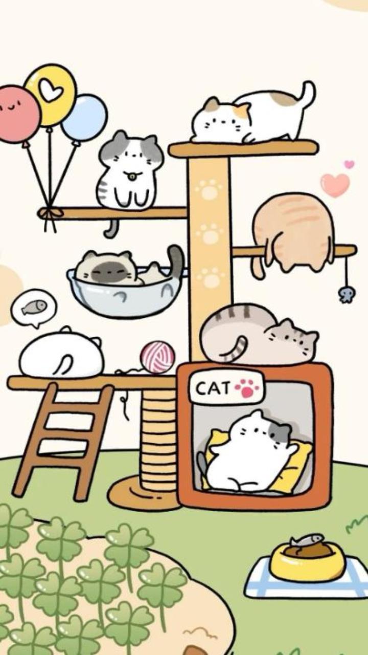 Mèo Pusheen hình nền điện thoại xinh xắn 