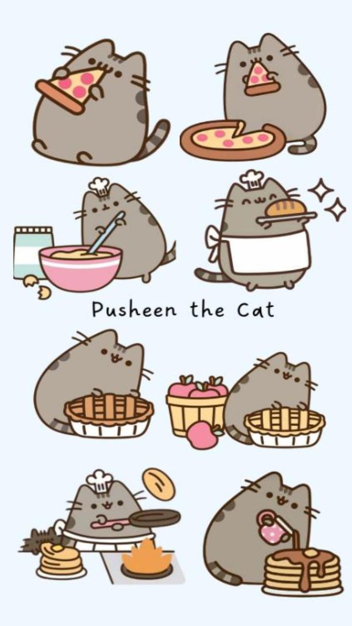 Mèo Pusheen hình nền điện thoại xinh xắn 