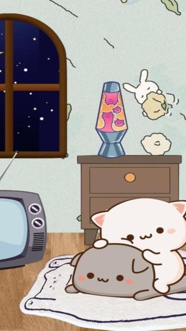Mèo Pusheen hình nền điện thoại xinh xắn 