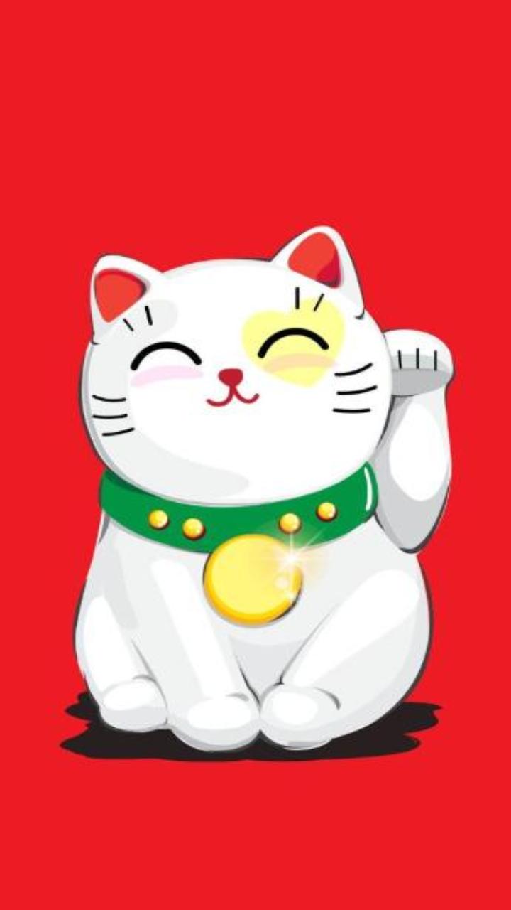 Hình nền mèo thần tài 3D cho iphone, zalo 
