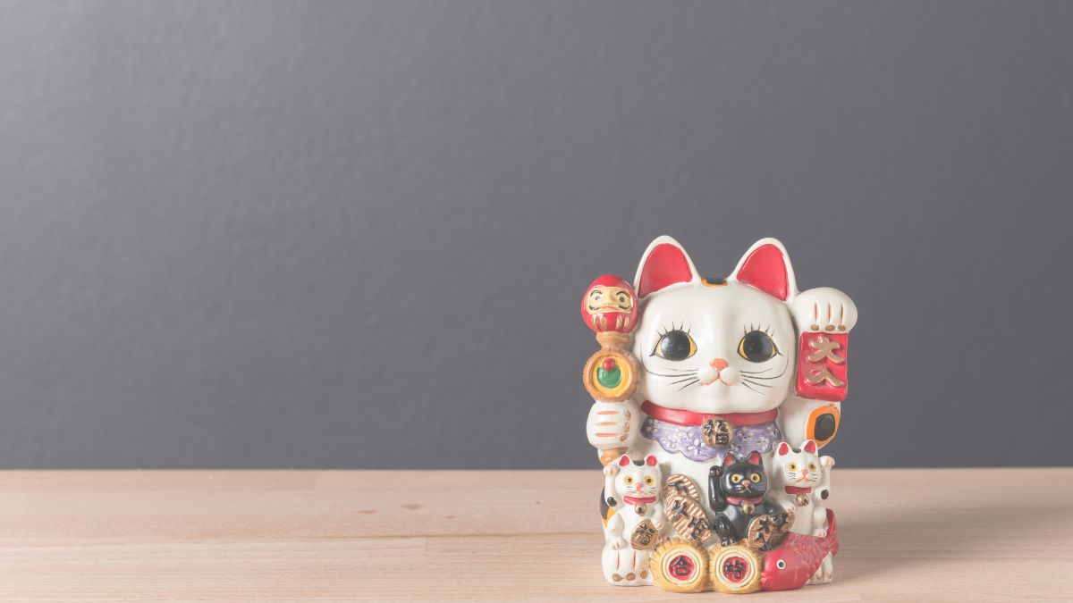 Hình nền máy tính ảnh mèo thần tài may mắn 