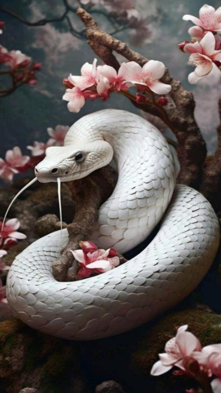 Hình nền điện thoại ảnh con rắn 3d cute 