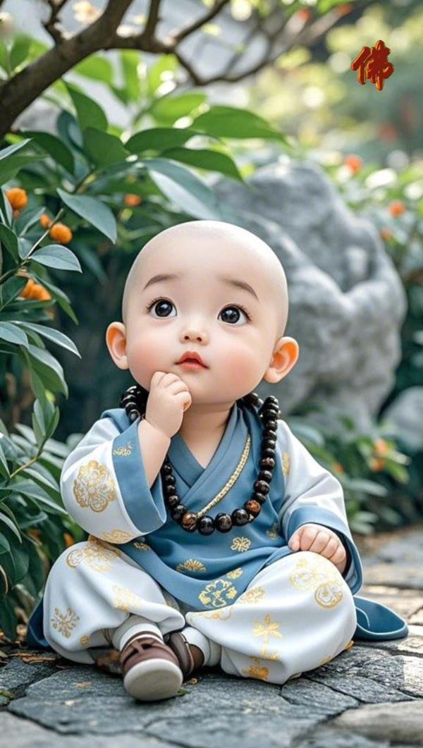 Hình nền 3D bé trai tiểu hòa thượng