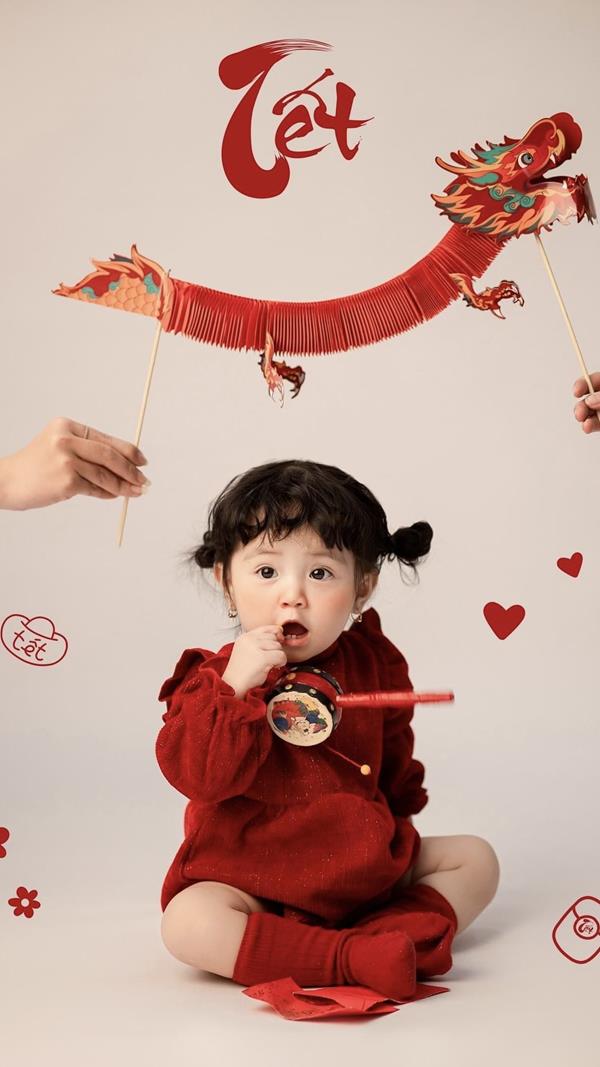 Ảnh nền ngày tết bé gái 