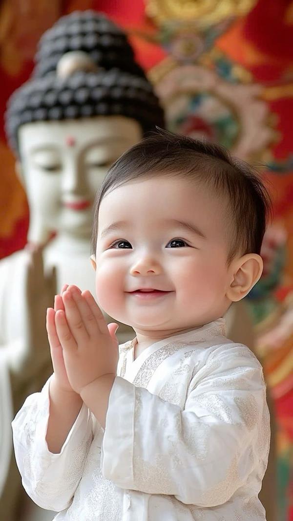Ảnh nền bé trai chắp tay