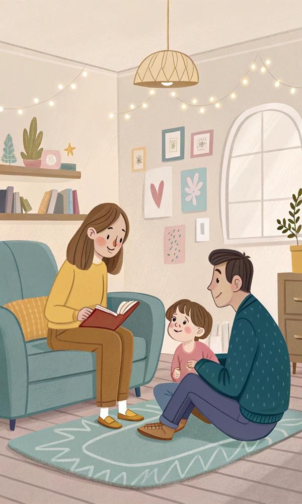 Ảnh gia đình hoạt hình gắn kết