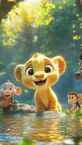 Hình nền sư tử cute miễn phí